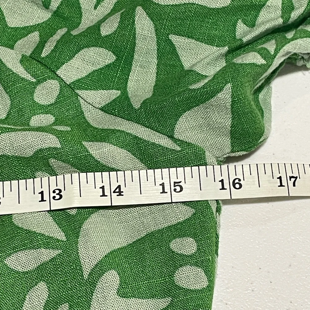 Chelsea & Violet Girls Sz 16 Green Abstract Floral Puff Sleeve Boho Casual Dress